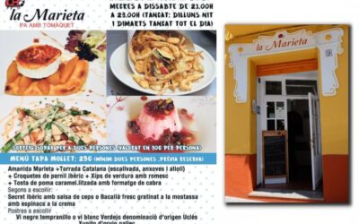 Restaurant La Marieta, Tapa Mollet, íntimo y familiar, aniversarios,cenas románticas,  cenas de empresa y celebraciones en Mollet del Vallès, Barcelona