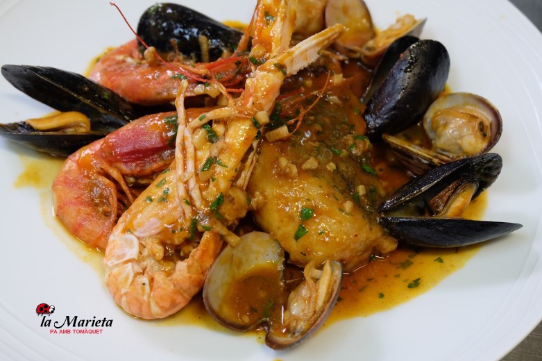 Restaurante La Marieta, Mollet del Valles, íntimo y familiar,especialistas en arroces, Menú desgustación mariscada