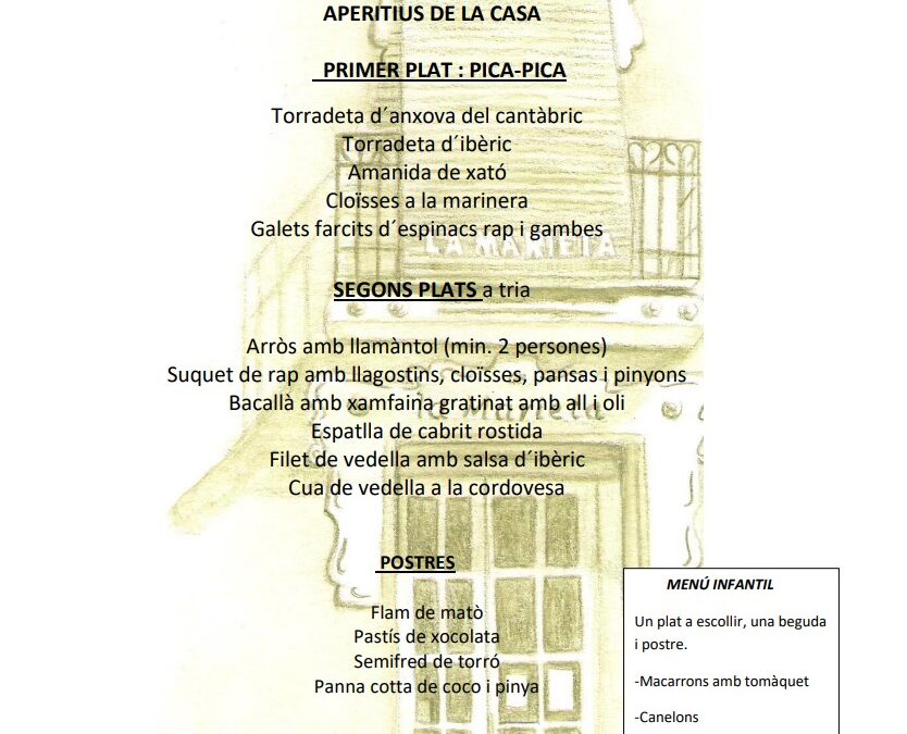 Menú Nadal 2020, restaurant la Marieta de Mollet del Vallès, Barcelona